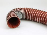 Flexible spiral silicone hoses, resistant to chemicals and high temperature