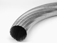Flexible stainless steel hoses with sealing type D1, working temperature up to +650°C.