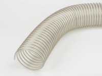 Industrial spiral polyurethane hose resistant to elevated temperature up to 104°C