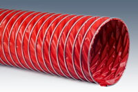 Flexible spiral silicone hoses, resistant to chemicals and high temperature