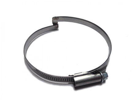 Worm-gear hose clamp with bridge dn 225 mm
